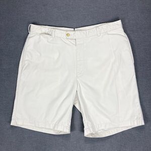 Peter Millar Chino Shorts Men 36 Cream Classic Golf Lightweight Comfy Flat Front